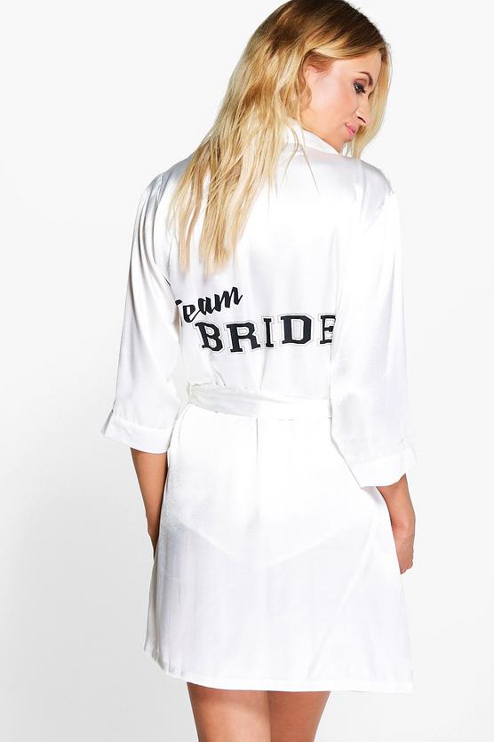 Ella Team Bride Satin Kimono Robe